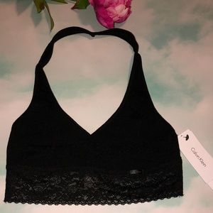 Calvin Klein black lace boho bralette